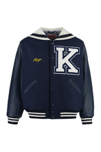 Load image into Gallery viewer, Wool and leather bomber jacket
