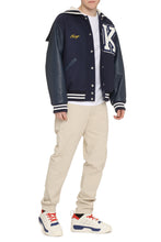 Load image into Gallery viewer, Wool and leather bomber jacket
