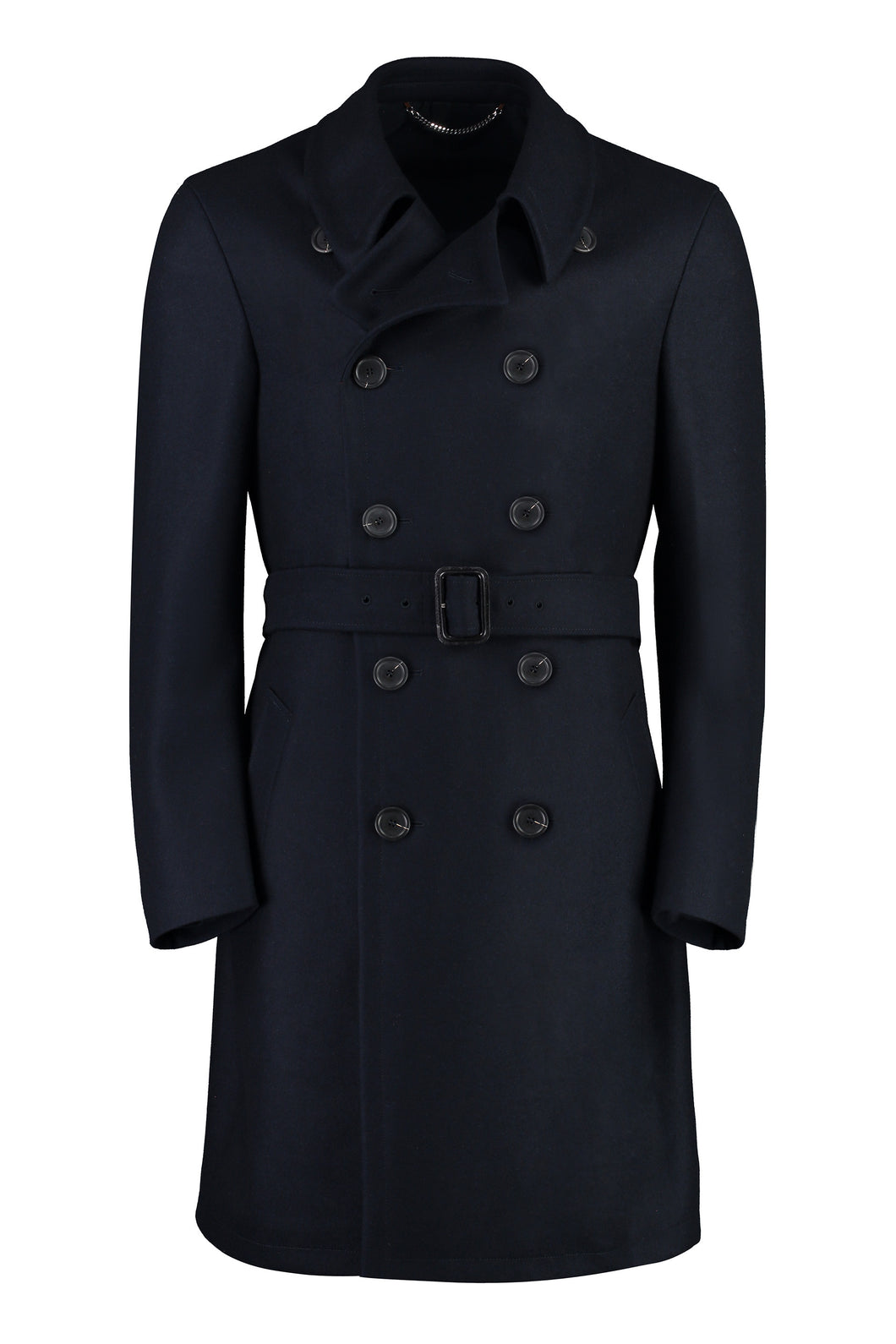 Double-breasted wool coat