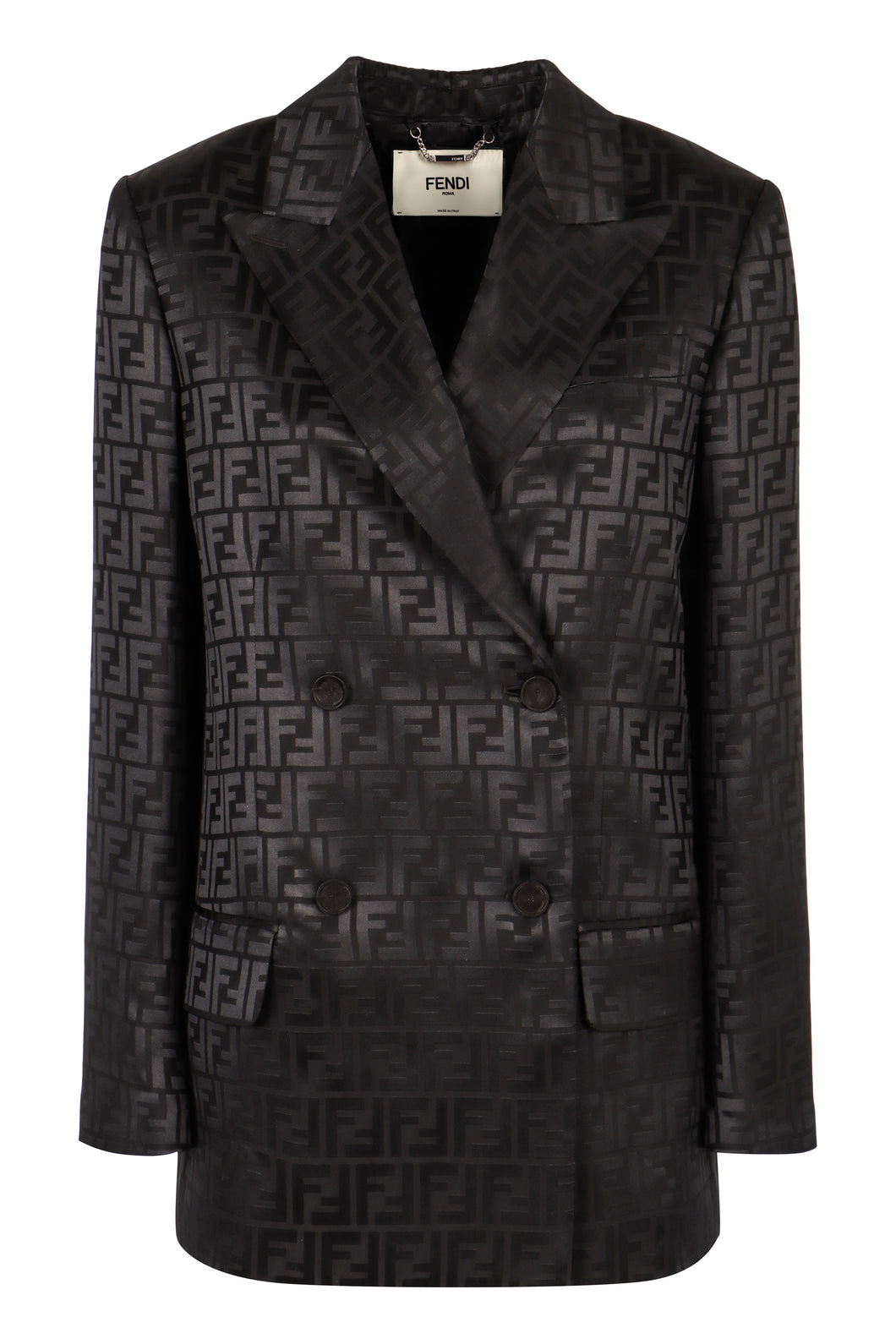 Silk double-breast blazer
