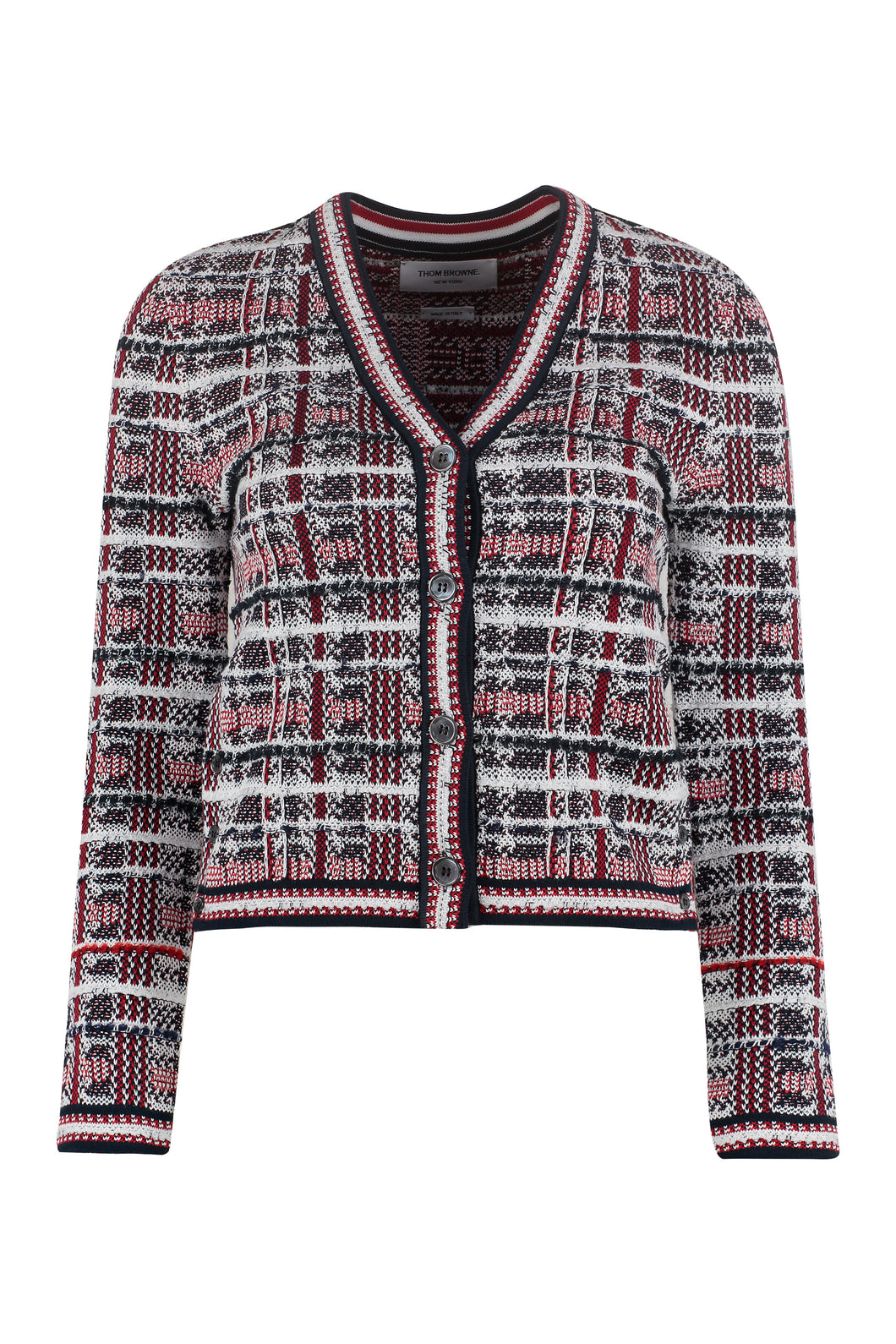 Jacquard knit cardigan