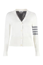 Load image into Gallery viewer, Intarsia detail cotton cardigan

