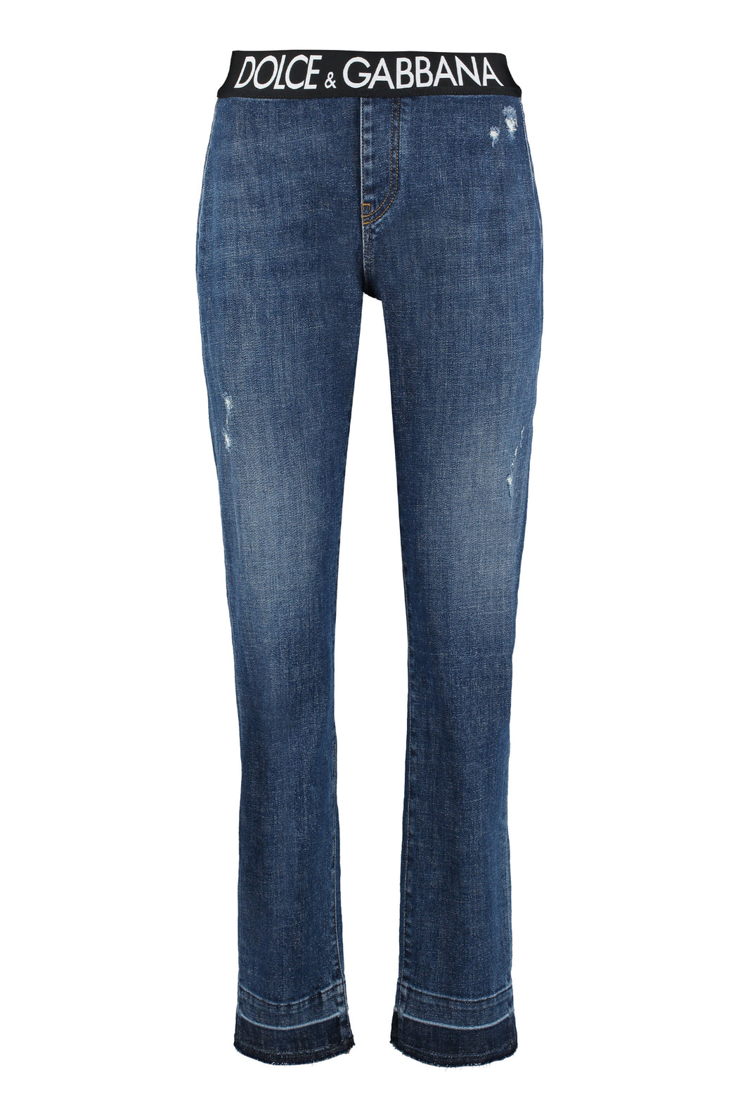 High-rise straight cropped jeans