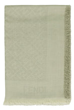Load image into Gallery viewer, Scarf in silk and wool with jacquard FF motif
