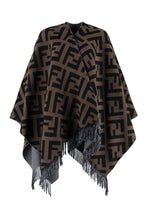 Load image into Gallery viewer, Wool-cashmere blend reversible cape coat
