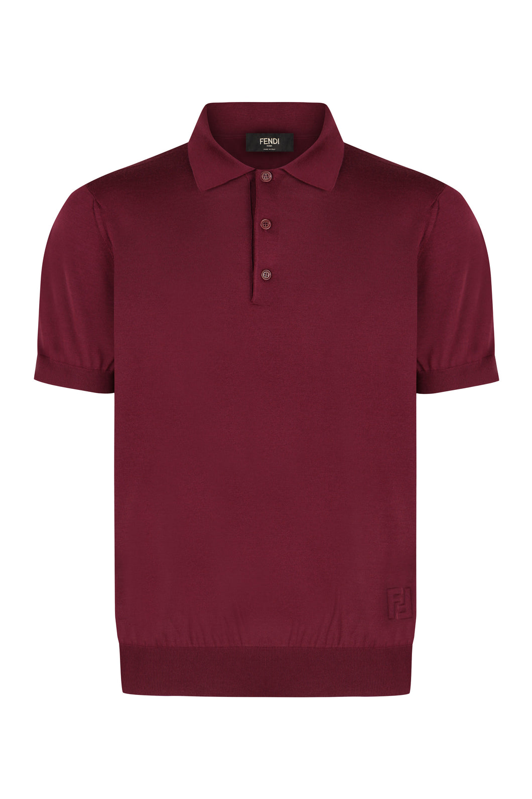 Knitted wool polo shirt