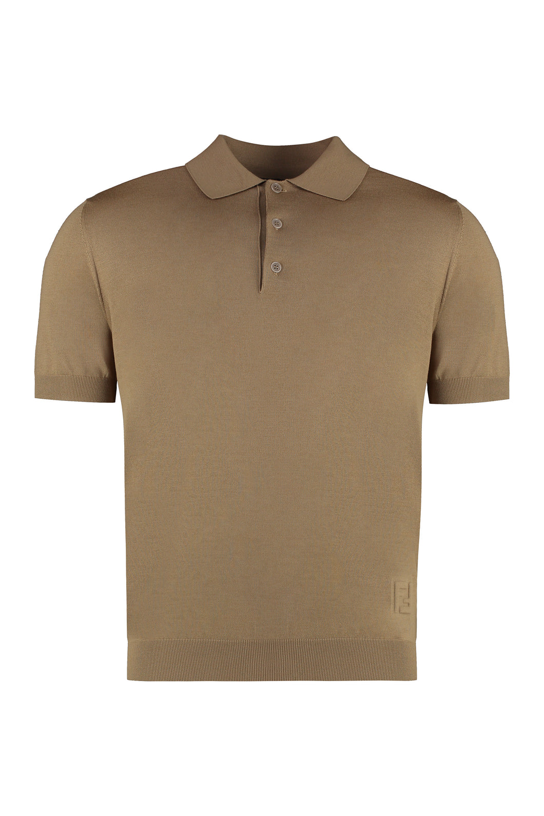 Knitted wool polo shirt