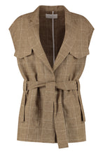 Load image into Gallery viewer, Checked linen vest
