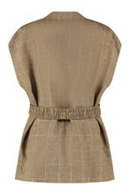 Load image into Gallery viewer, Checked linen vest
