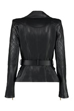Load image into Gallery viewer, Belted leather jacket
