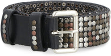 Load image into Gallery viewer, Sil studded leather belt
