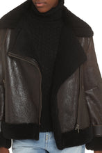 Load image into Gallery viewer, Fosca shearling jacket with maxi lapels

