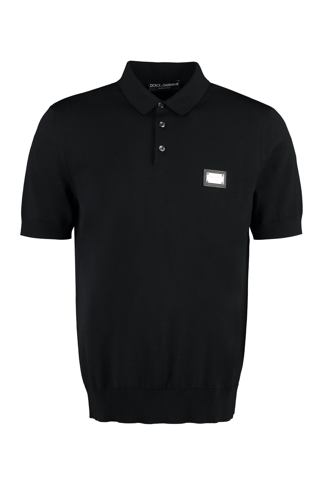 Knitted wool polo shirt