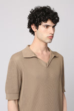 Load image into Gallery viewer, Ribbed knit polo shirt
