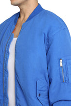 Load image into Gallery viewer, Cotton-linen blend bomber jacket
