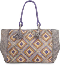 Load image into Gallery viewer, Holy L raffia tote bag

