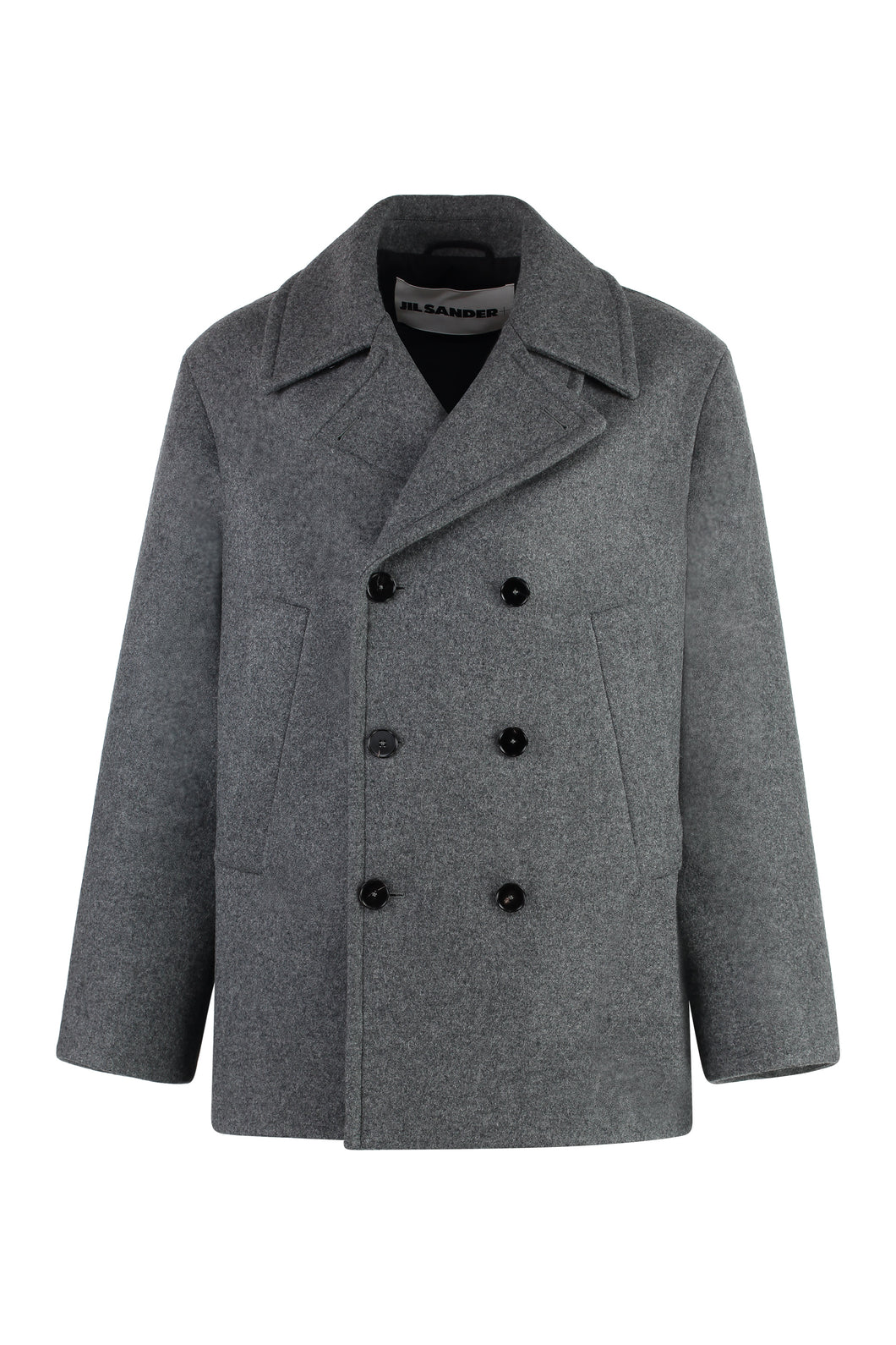 Double-breasted wool coat