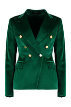 Load image into Gallery viewer, Double-breast velvet blazer

