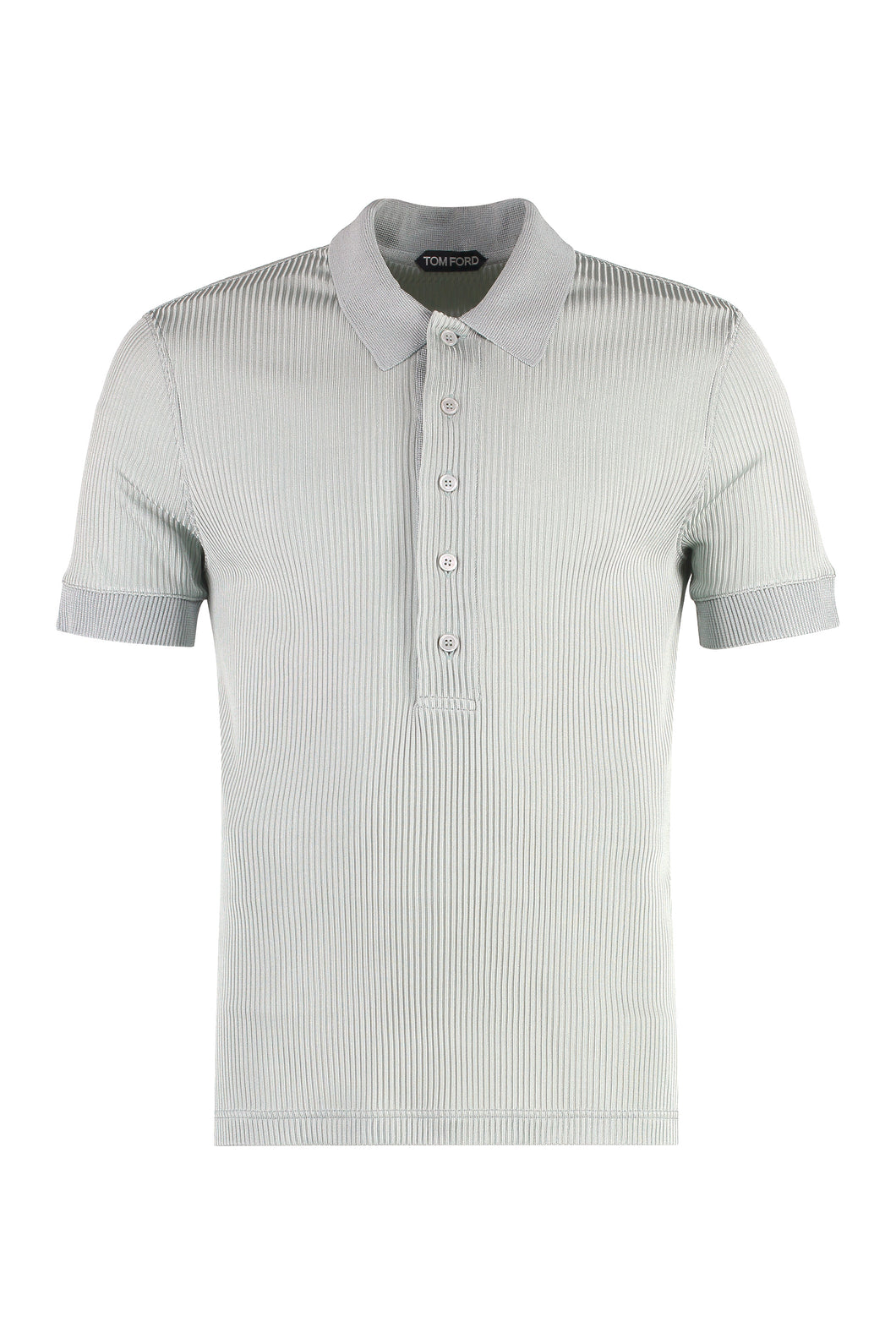 Ribbed knit polo shirt