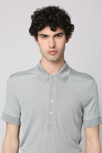 Load image into Gallery viewer, Ribbed knit polo shirt
