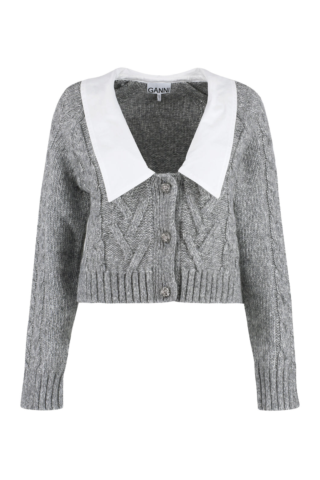 Cable-knit wool cardigan
