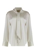 Load image into Gallery viewer, Il testo "Blusa in raso tecnico" in inglese è "Blouse in technical satin".
