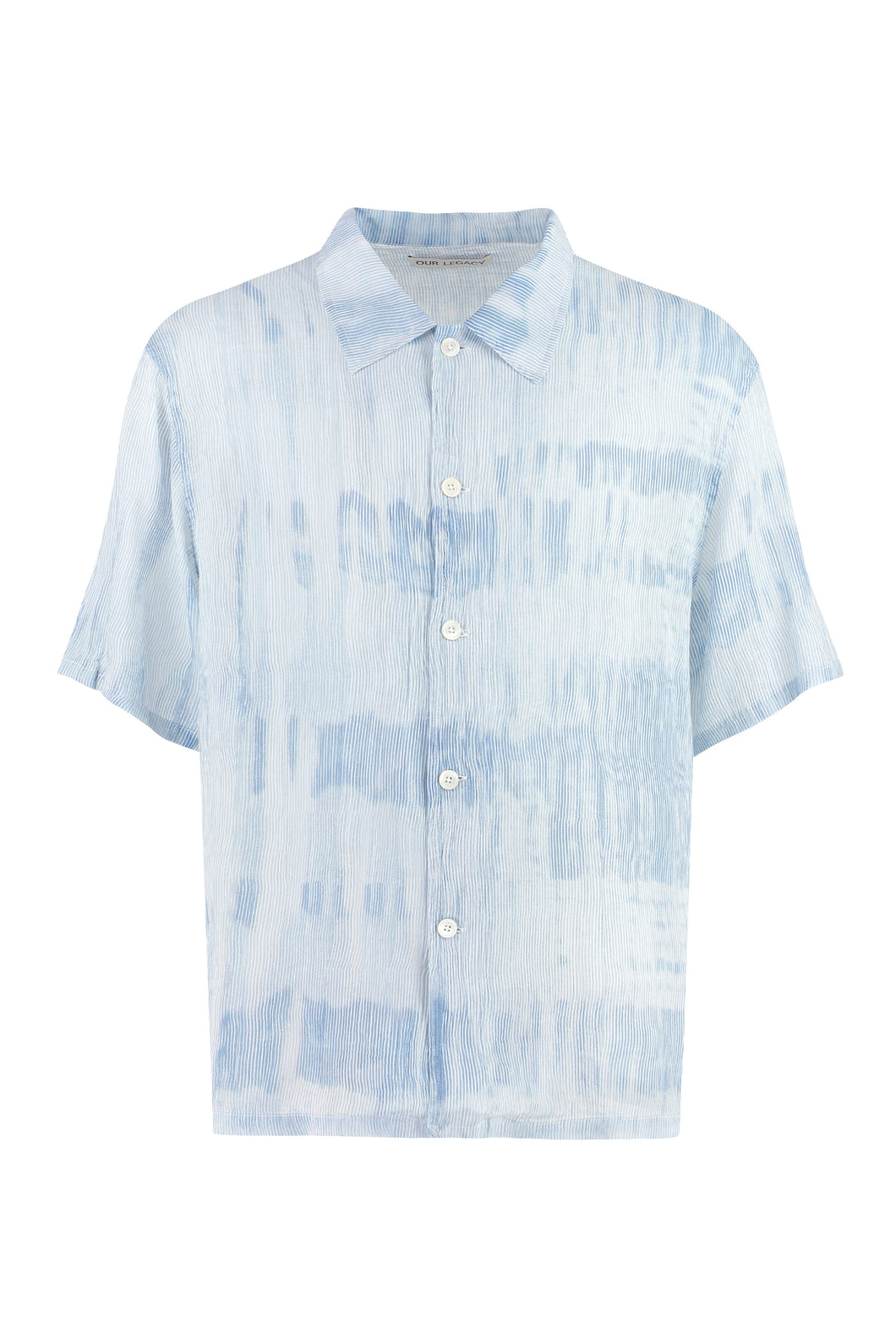 Short sleeve cotton blend shirt