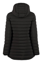 Load image into Gallery viewer, Hooded techno fabric downjacket
