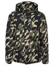 Load image into Gallery viewer, Camo hooded down jacket
