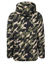 Load image into Gallery viewer, Camo hooded down jacket
