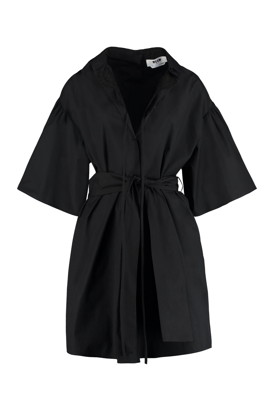 Belted cotton shirtdress