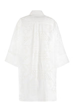 Load image into Gallery viewer, Broderie anglaise details cotton shirtdress
