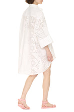 Load image into Gallery viewer, Broderie anglaise details cotton shirtdress
