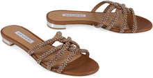 Load image into Gallery viewer, Moondust Color leather flat sandals

