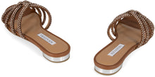 Load image into Gallery viewer, Moondust Color leather flat sandals
