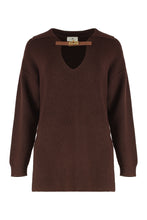 Load image into Gallery viewer, Sweater in mixed wool with a jewel strap
