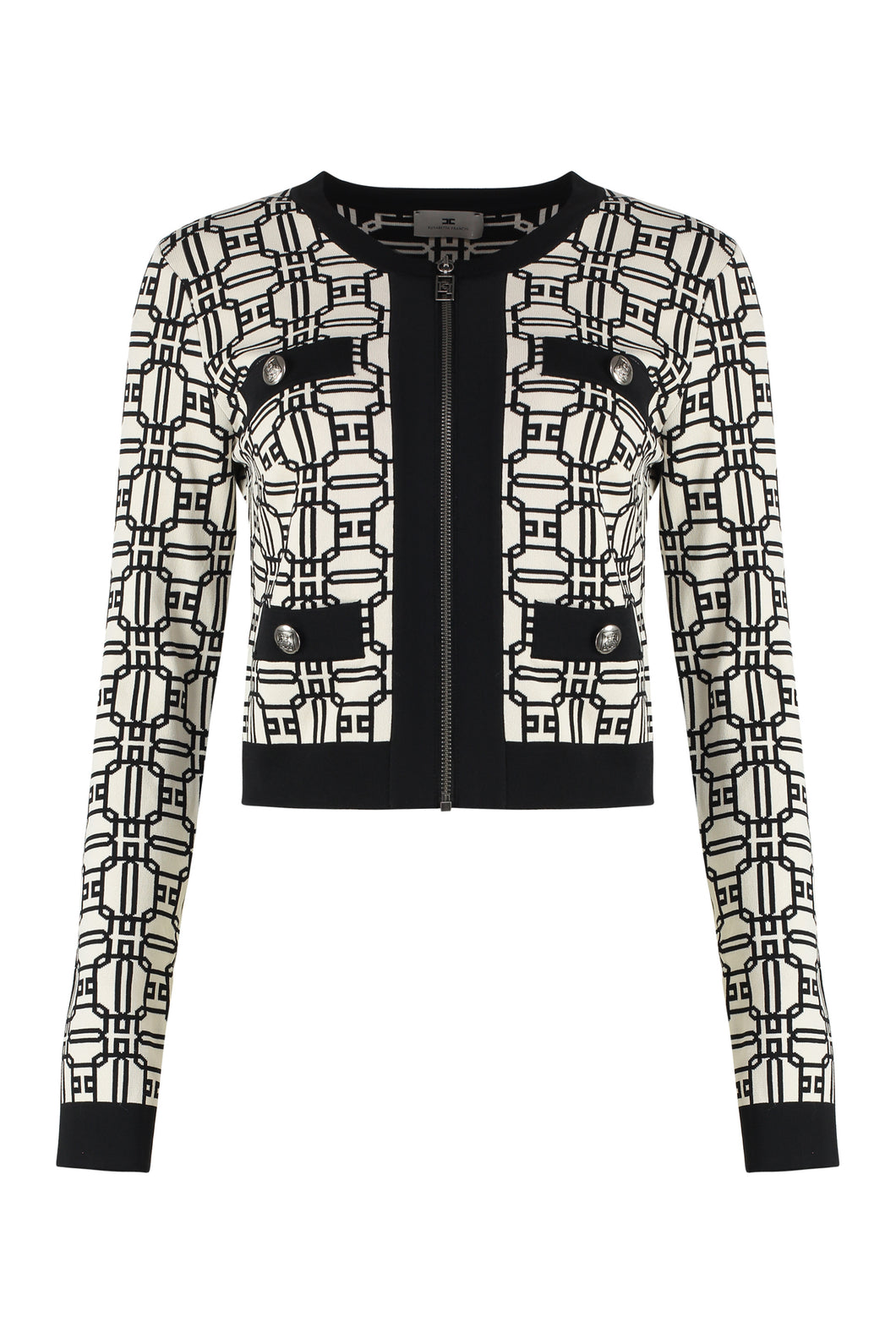 Jacquard knit cardigan