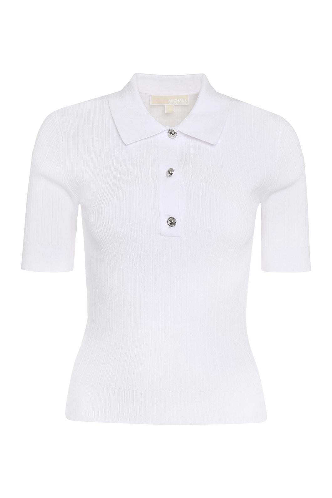 Ribbed knit polo shirt