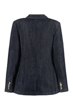 Load image into Gallery viewer, Denim single-breasted blazer
