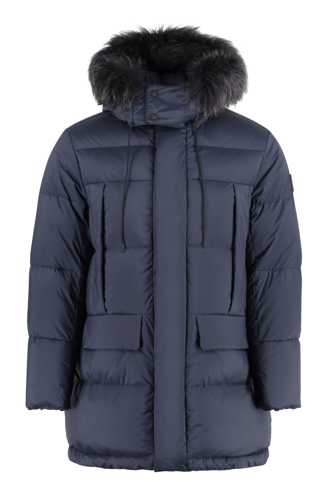 Hooded nylon down jacket