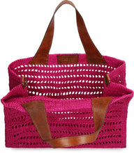 Load image into Gallery viewer, Nosy raffia tote bag
