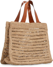 Load image into Gallery viewer, Nosy raffia tote bag

