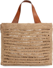 Load image into Gallery viewer, Nosy raffia tote bag
