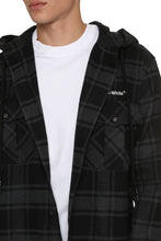 Load image into Gallery viewer, Hooded checked overshirt

