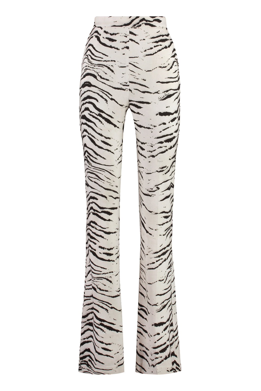 Flared viscose trousers