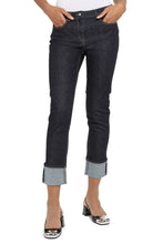 Load image into Gallery viewer, Contrast turn-up cropped jeans
