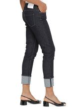 Load image into Gallery viewer, Contrast turn-up cropped jeans
