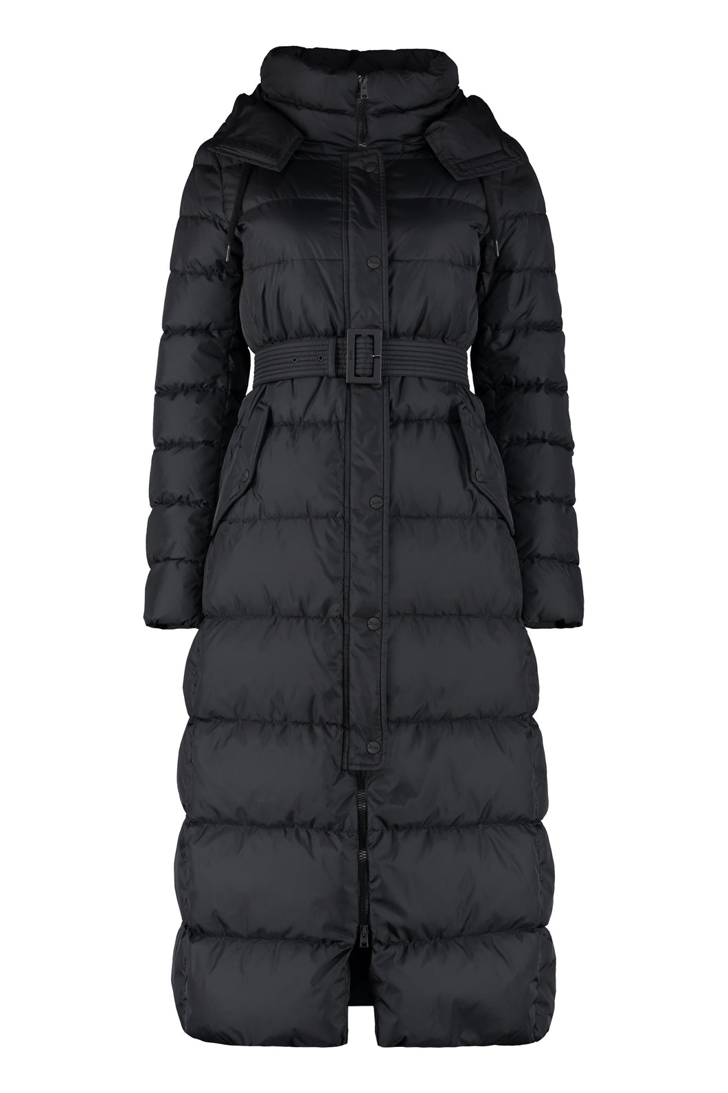 Long hooded down jacket