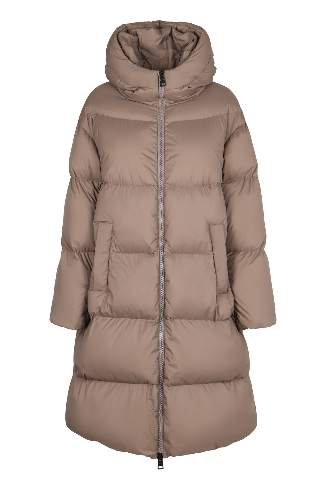 Long hooded down jacket