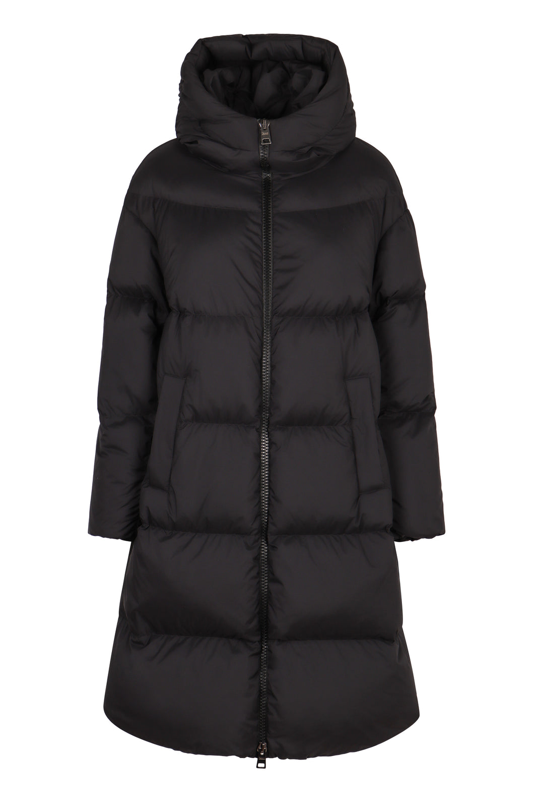 Long hooded down jacket